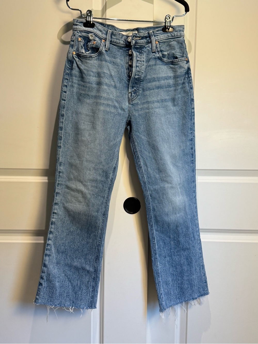 MOTHER Light Blue High-Rise Flare Jeans